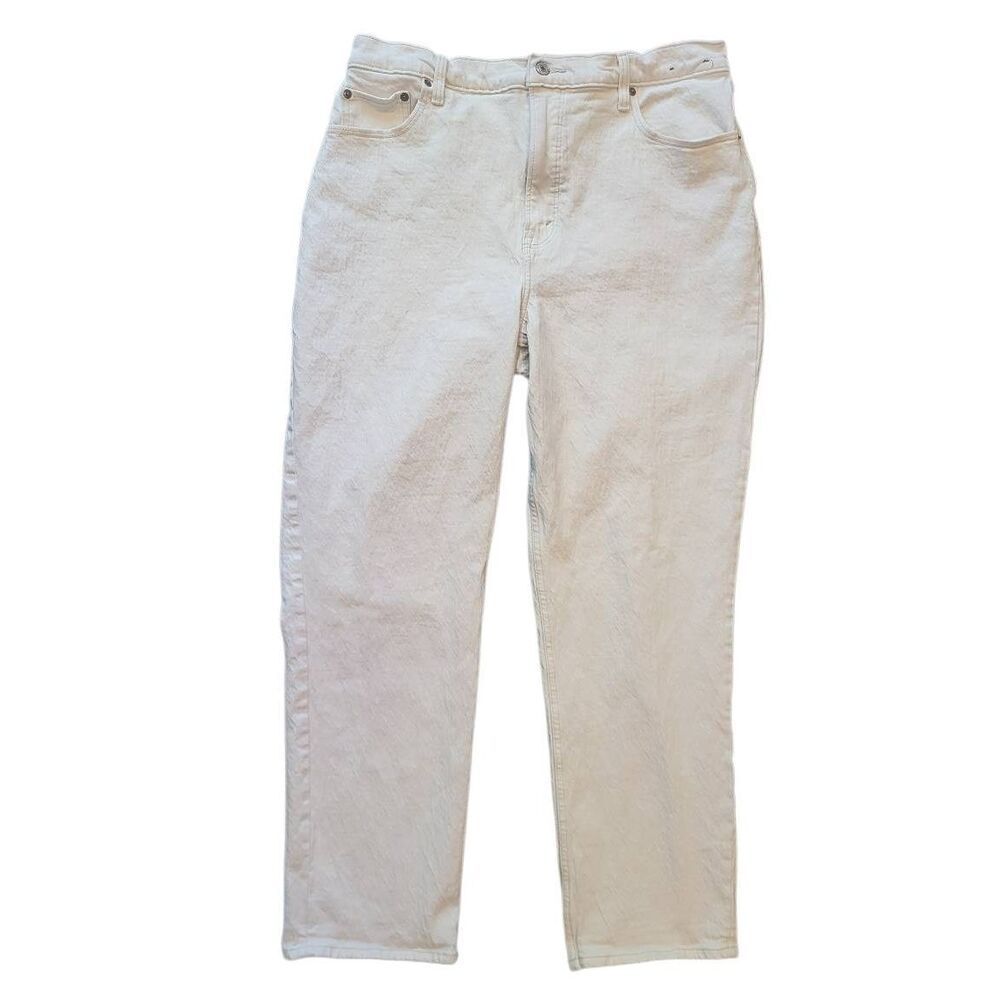 Abercrombie & Fitch Jeans Women's 16 Stone Cream 90s Straight Ultra High Rise